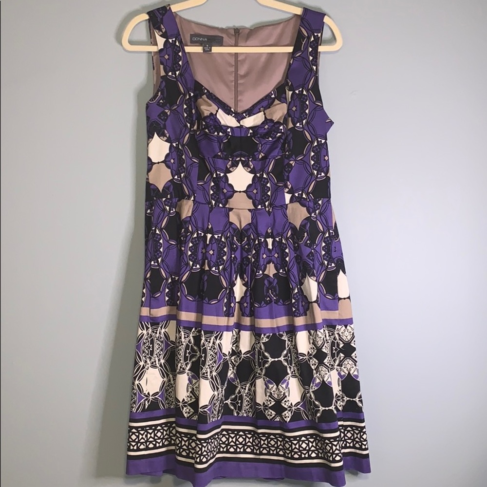 DONNA RICCO New York fit and flare purple zip 50s